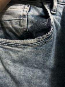 Grey Blue Washed Jeans for Men