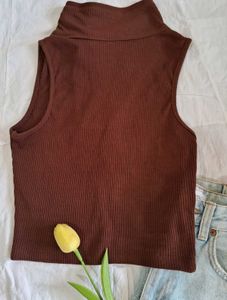 Ribbed Polo Tank Top