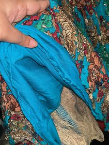 Teal Floral Print Maxi Gown