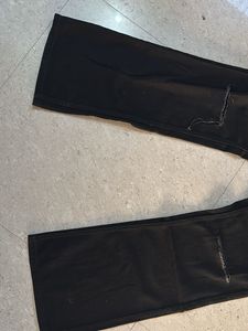 Black Distressed Flare Jeans