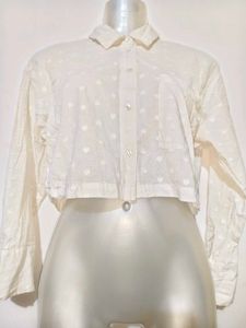 white heart Crop shirt