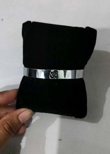 Elegant Silver Om Bangle