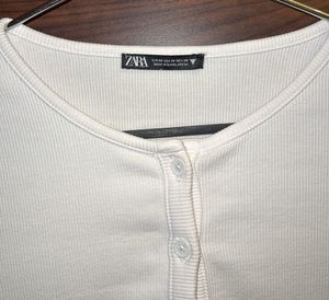 Zara Ribbed Cropped Cardigan