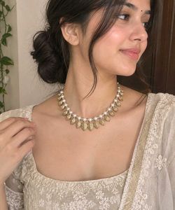 Elegant Pearl & Gold Necklace