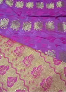 Pink &amp; Gold Sari with Blouse