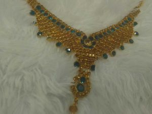 Elegant Gold & Teal Necklace Set