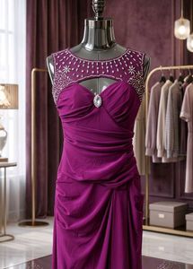 Elegant Embellished Purple Gown