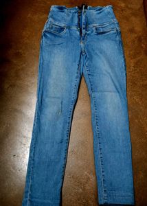 High Waisted Blue Denim Jeans