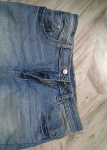 Blue Denim Mini Skirt