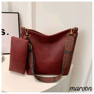 Stylish Brown Faux Leather Shoulder Bag