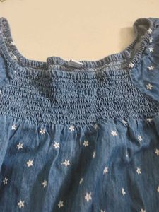 Cute Denim Star Print Top