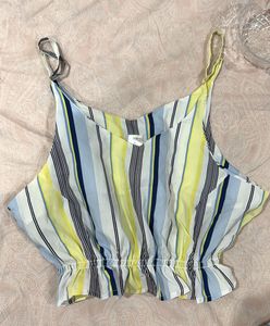 Striped Crop Top &amp; Pants Set
