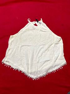 H&amp;M Cotton Halter Neck Top – Size XS