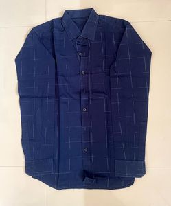 Men's Blue Checkered Shirt Pant Set