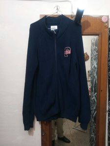 Men's Navy Blue Zip-Up Jacket