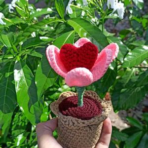 Crochet Heart Flower