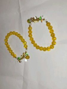 Yellow Beaded Bracelet Set