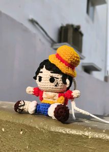 Handmade Crochet Monkey D. Luffy Figure
