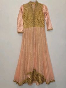 Elegant Peach party wear gown