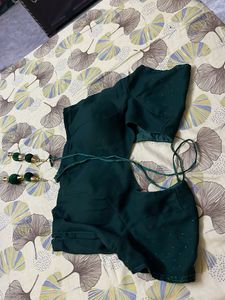 Elegant Green Embellished Saree