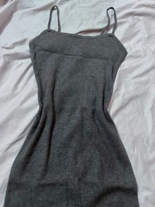 y2k fitted Grey Spaghetti Strap