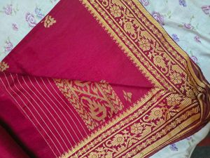 Elegant Red Silk Blend Saree