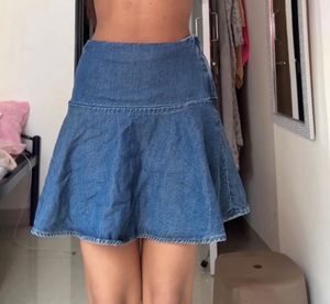 Denim Flared Skirt