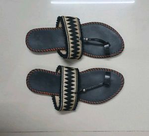 Embroidered Flat Sandals