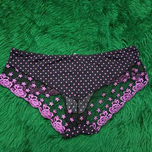 Black 🫴🏻🎁&amp; Pink Polka Dot Lace Briefs