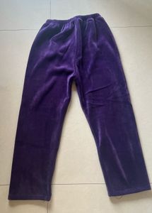 Faux Fur Purple Velvet Lounge Pants ✨