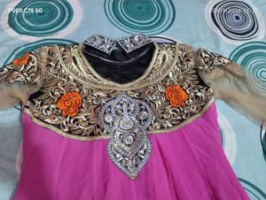 ethnic Pink Embroidered Gown