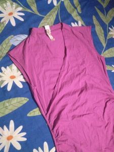 Women's Pink Striped Ruched Dress