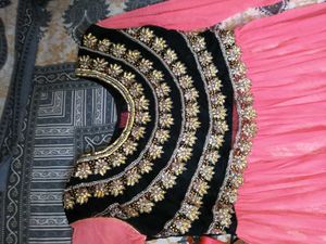 Elegant Pinkstone And Beads Work Anarkali Suit