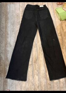 The Souled Store Black Wide Leg Jeans