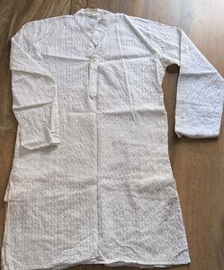 Men's White Chikankari Kurta