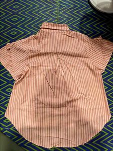 Peach Striped High-Low Loose Fit Shirt