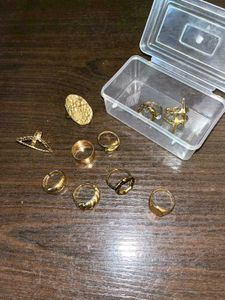 Jewels Galaxy Boho Gold Ring Set of 10