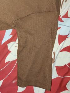 Brown Turtleneck Top