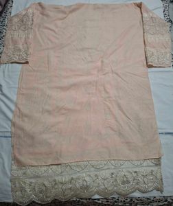 Elegant Peach Kurta Set with Dupatta