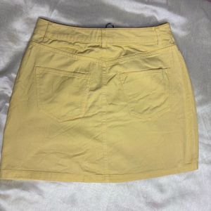 Yellow Mini Skirt with Zipper