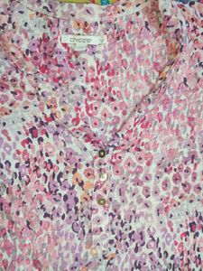 Pink Floral Print Top