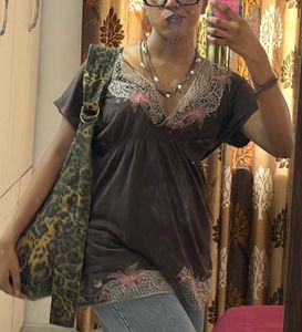 Boho-style Embroidered Tunic Top