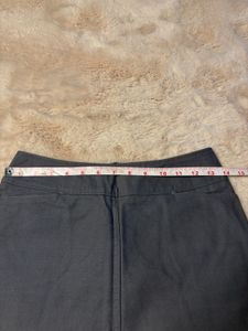 Classic Grey Pencil Skirt With Pockets
