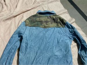 Denim Shirt with Camo Details