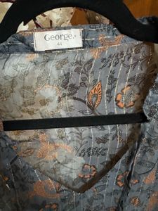Sheer Floral Print Peplum Top