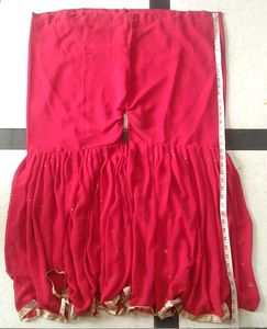 Red Sharara Jorrget Fabric