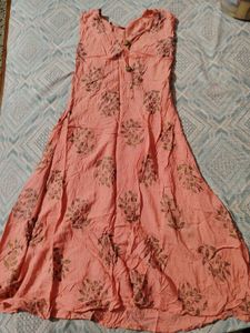 Peach Floral Print Kurti