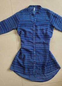 Blue & White printed tunic top