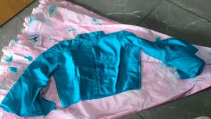 Bright Teal Blouse with Bell Sleeves