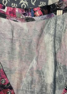 GUESS Abstract Print V-Neck Top